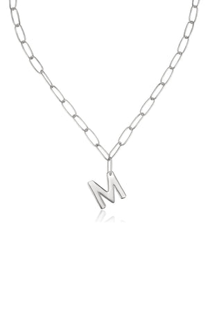 Paperclip Link Initial Necklace - Ettika