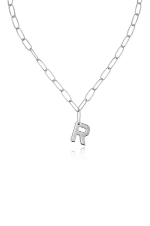 Paperclip Link Initial Necklace - Ettika