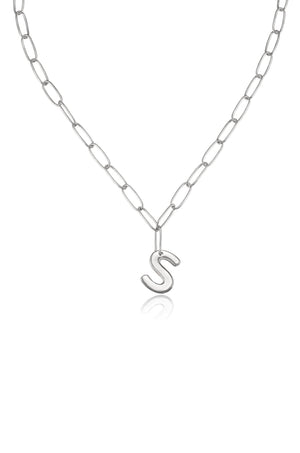 Paperclip Link Initial Necklace - Ettika