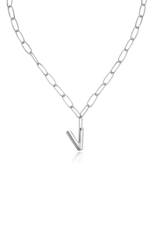 Paperclip Link Initial Necklace - Ettika