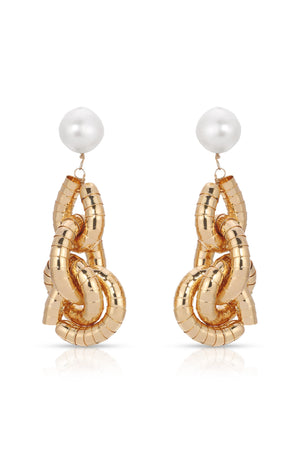 Liquid Gold Pearl Drop Earrings