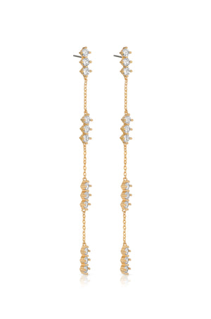 Linear Crystal Drop Earrings