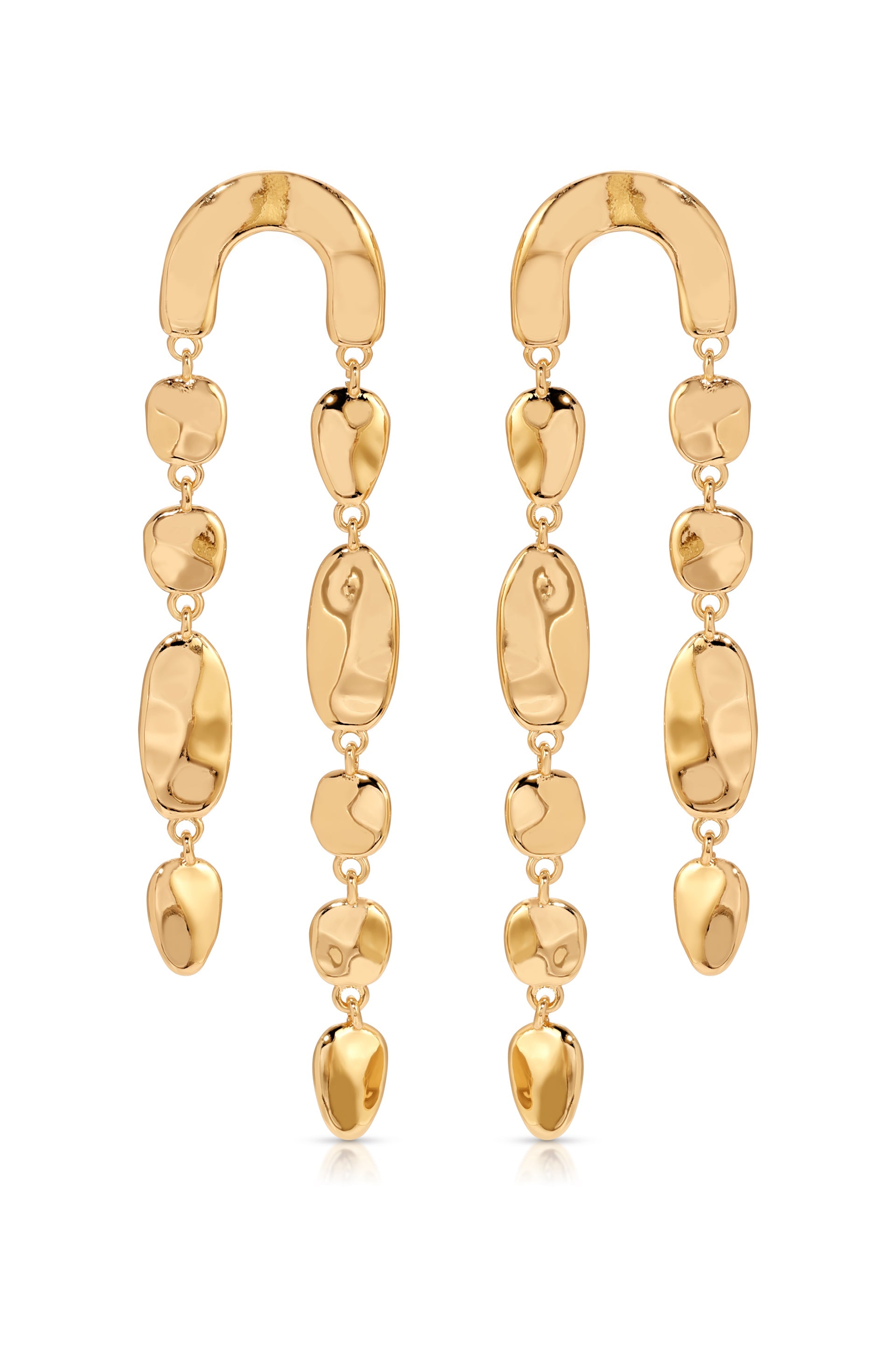 Cascading Hammered Link Earrings