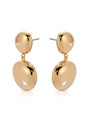 Polished Double Pebble Drop Earrings