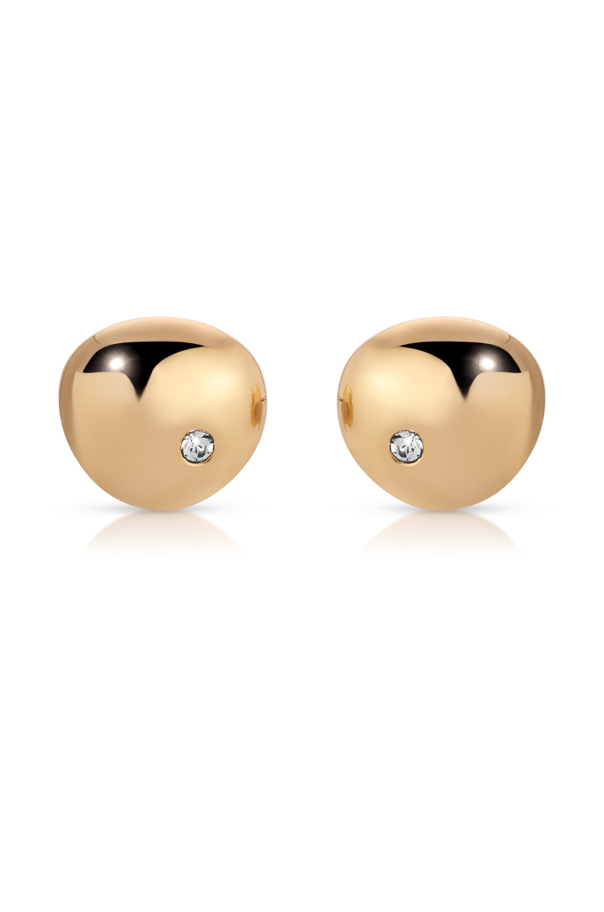 Polished Pebble Crystal Stud Earrings