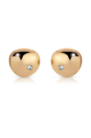 Polished Pebble Crystal Stud Earrings