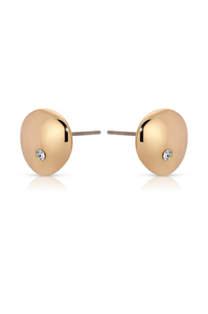 Polished Pebble Crystal Stud Earrings