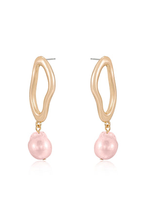 Open Circle Freshwater Pearl Earrings