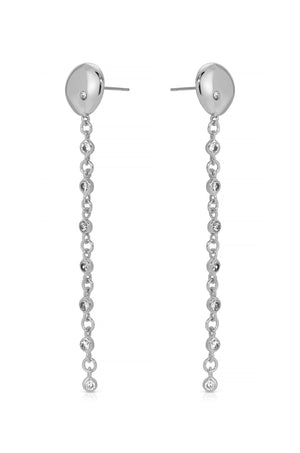 Polished Pebble Linear Chain Earrings