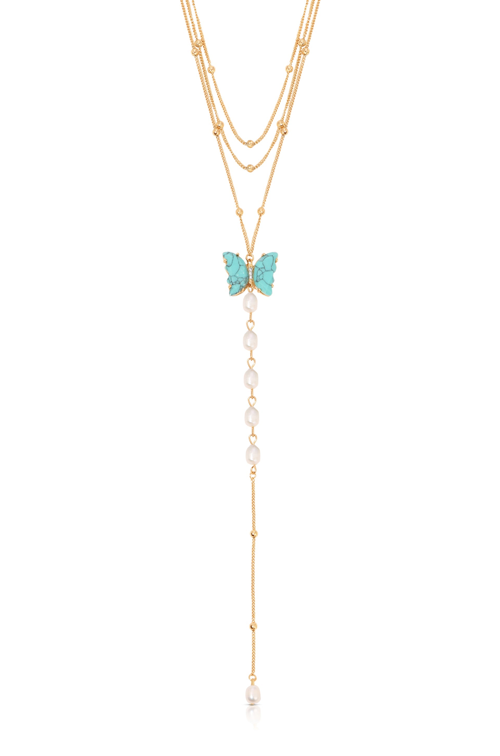 Turquoise Butterfly Lariat