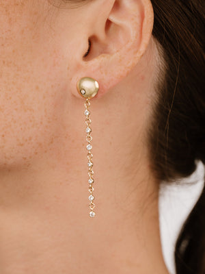 Polished Pebble Linear Chain Earrings