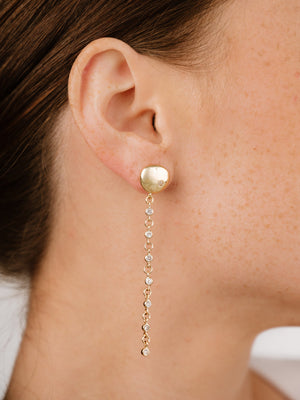 Polished Pebble Linear Chain Earrings