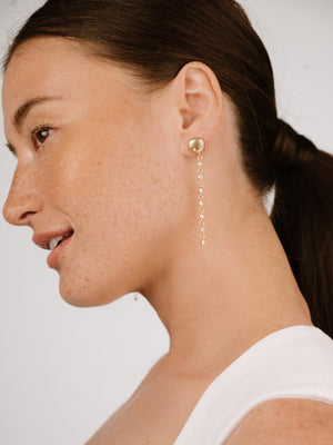 Polished Pebble Linear Chain Earrings