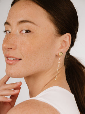 Polished Pebble Linear Chain Earrings