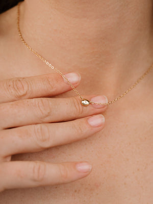 Polished Dainty Pebble Necklace