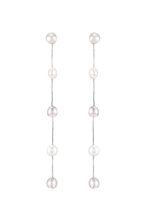 Alternating Freshwater Pearl Drop Earrings