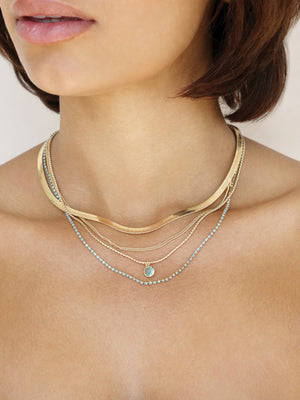 All the Chains Aqua Layered Necklace