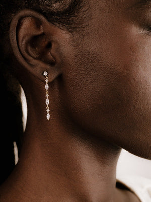 Dainty Linear Crystal Drop Earrings