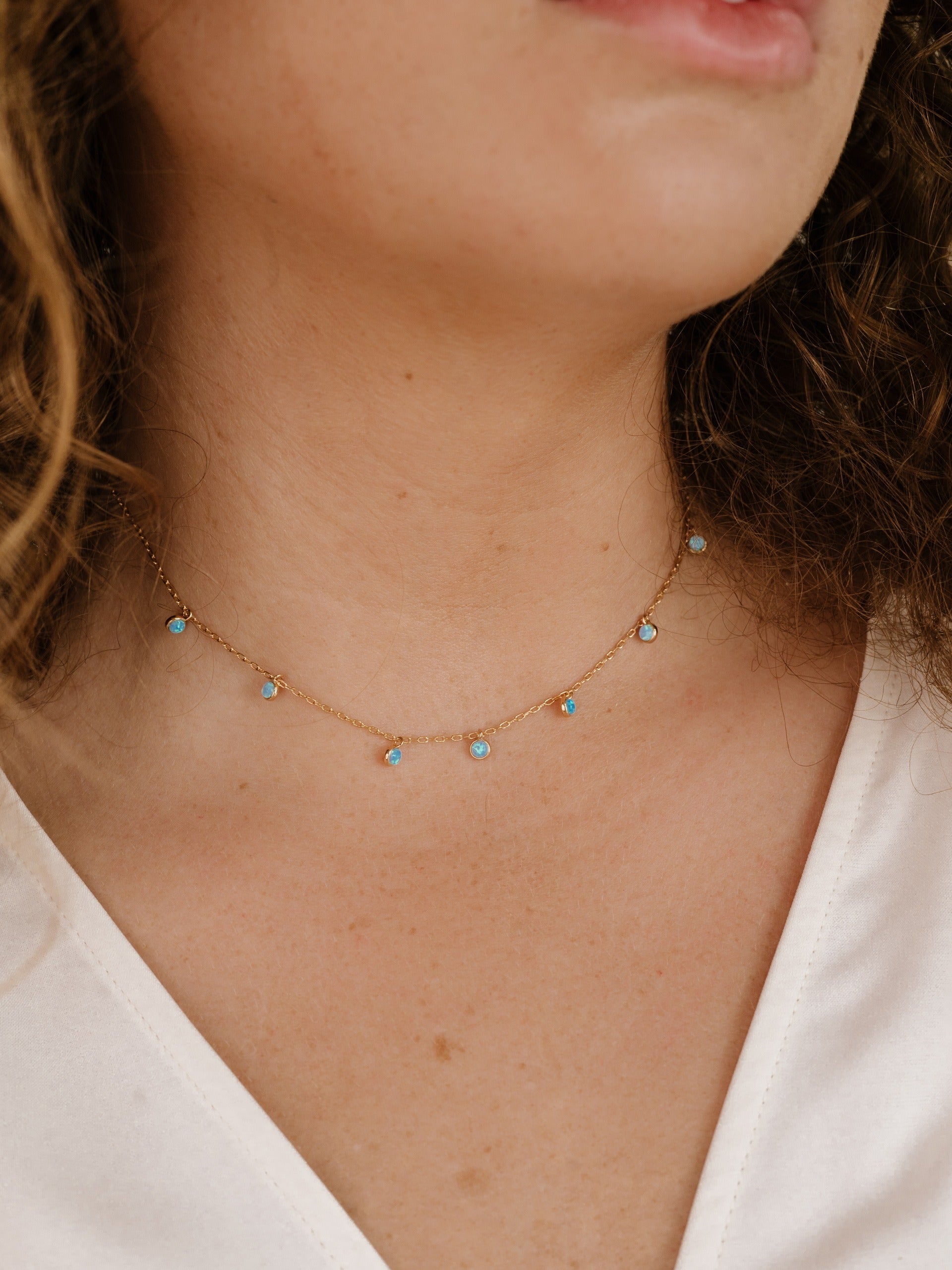 Fine Tune Blue Opal Necklace