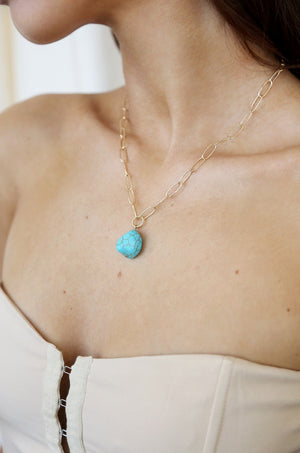 Turquoise Open Links Necklace