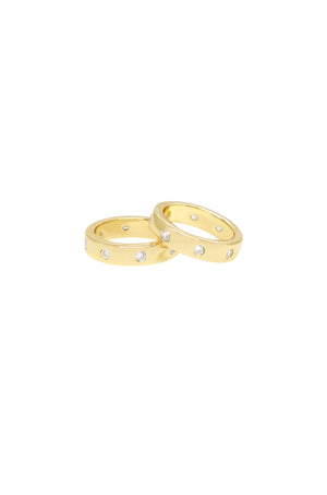 Kingsman Crystal Dotted Band Ring Set