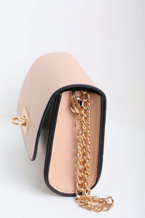 Mini Faux Leather Belt Bag – Chic with Gold Link Chain