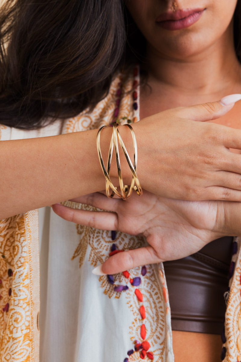 Retro Jewelry - Metallic Cuff Bracelet