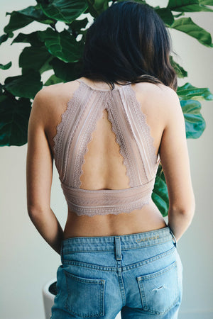 Patterned Lace Keyhole Bralette