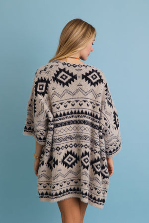 Aztec Soft Knit cardigan with Tribal Print - Western Vibe 🌵