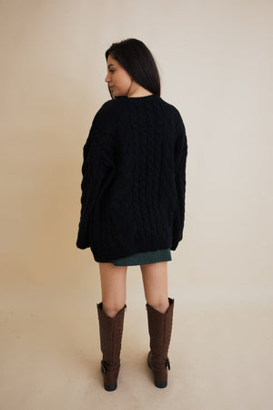 Dreamy Days Cable Knit Open Cardigan