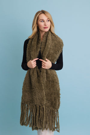 Ultra Soft Boucle Fringe Blanket Scarf