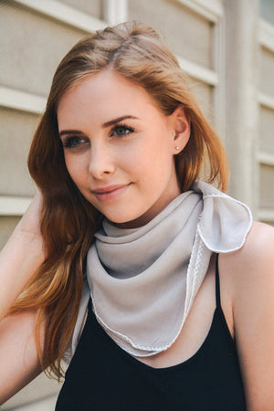 Scallop Stitch Trim Bandana Scarf