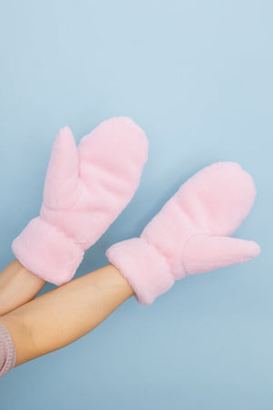 Plush Fleece Lined Cozy Mitten in Soft Colors