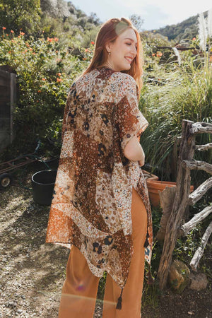 Allover Floral Print Kimono Kimono Leto Collection 