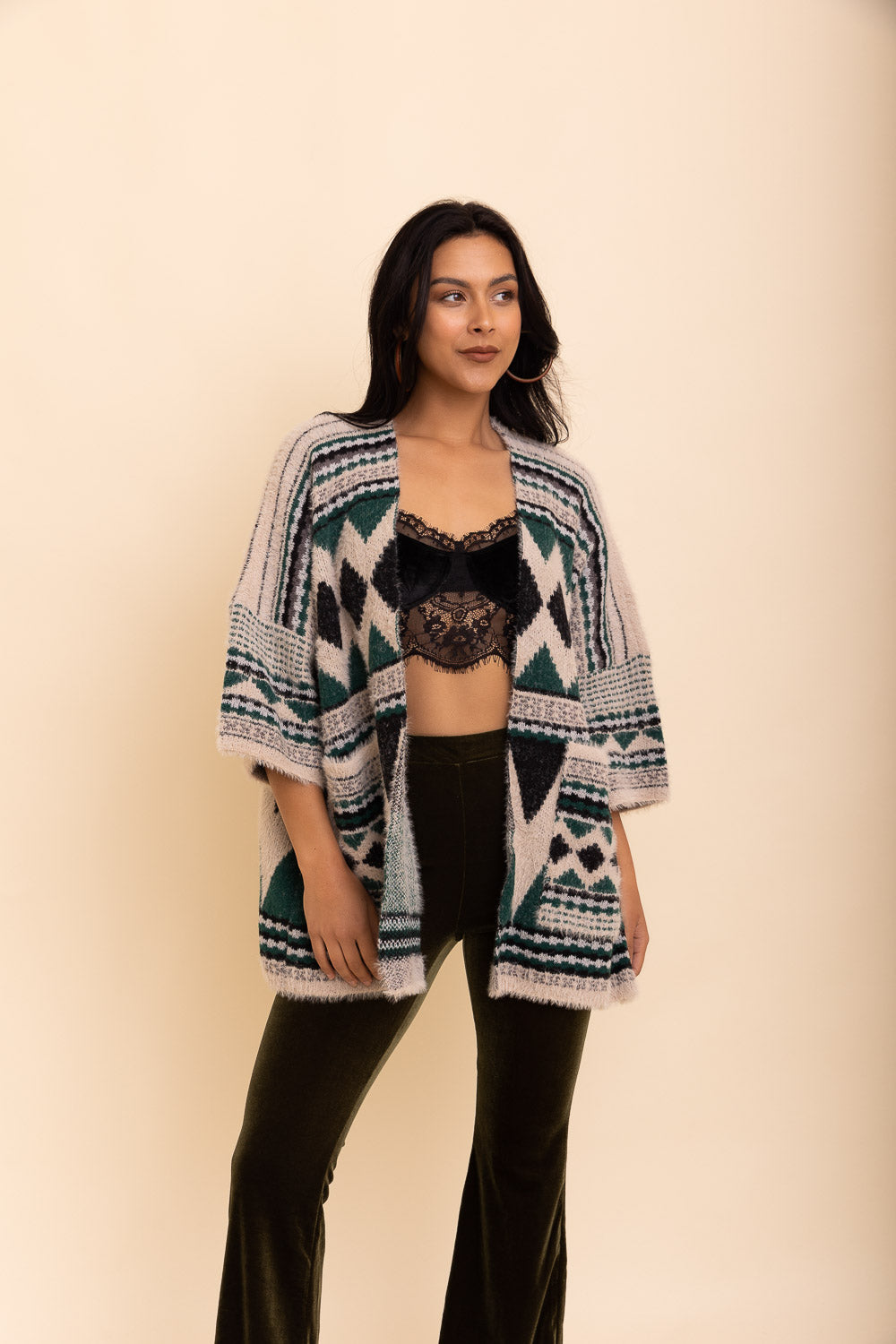 Aztec Dreams Faux Hair Pocket Ruana Ponchos