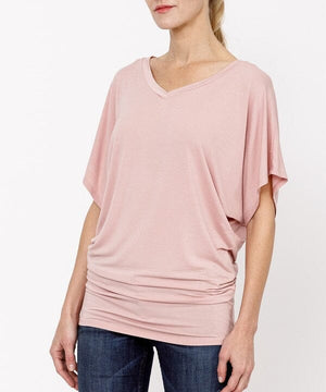 BAMBOO SK COLLECTION SIGNATURE TUNIC TOP Fabina MAUVE S 