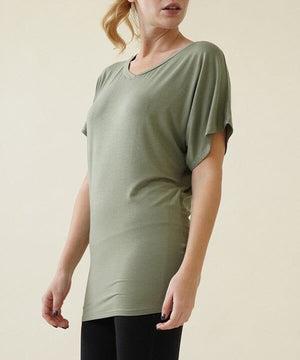 BAMBOO SK COLLECTION SIGNATURE TUNIC TOP Fabina OLIVE S 