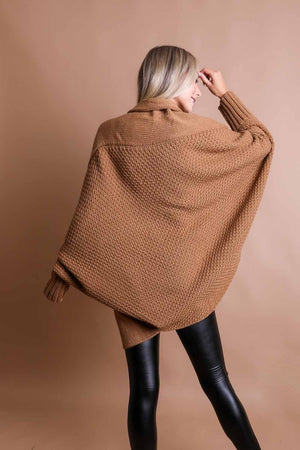 Bat Sleeve Knit Cardigan Ponchos Leto Collection 