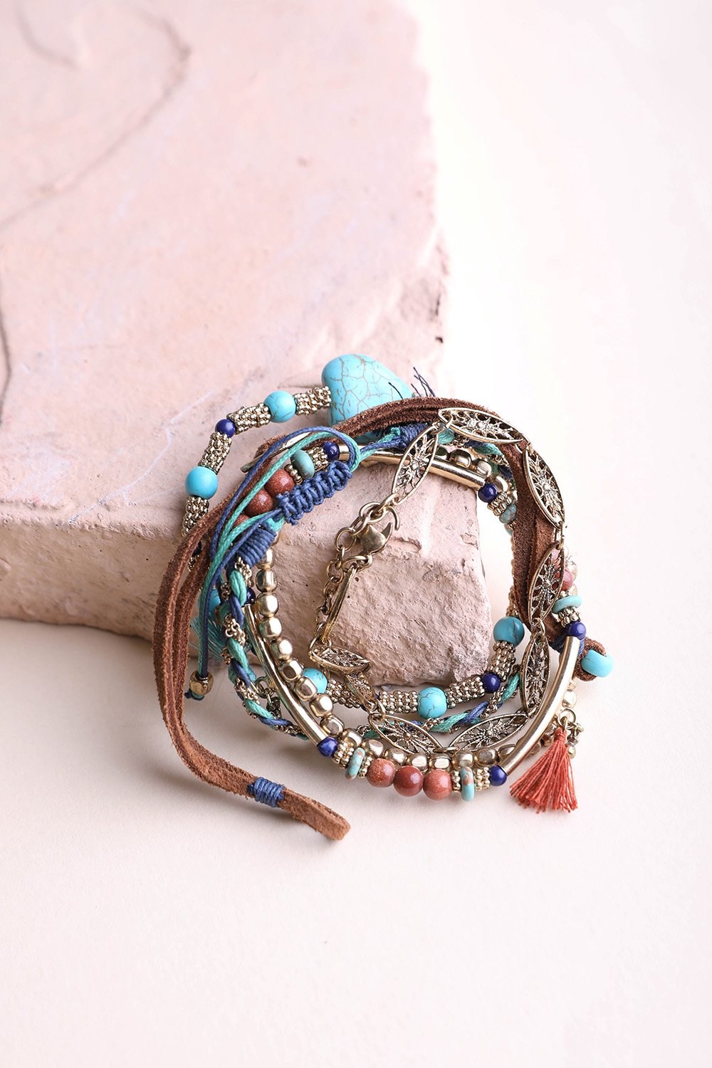 Beaded Suede Bracelet Jewelry Turquoise