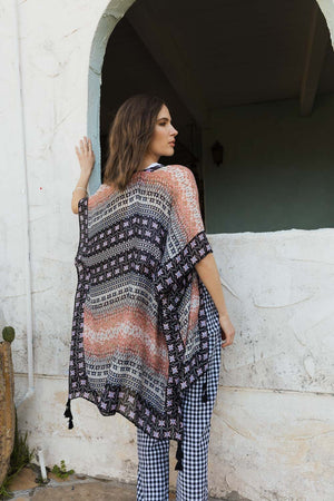 Bouquet Border Kimono Kimono Leto Collection 