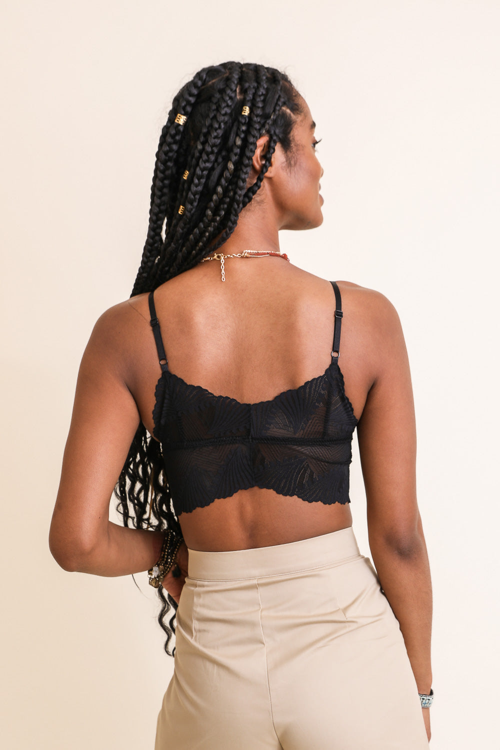 Butterfly Scallop Lace Bralette Small / Black