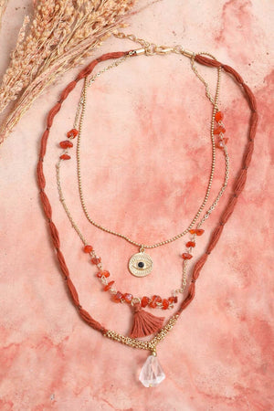 Carnelian Layered Necklace Jewelry Leto Collection 