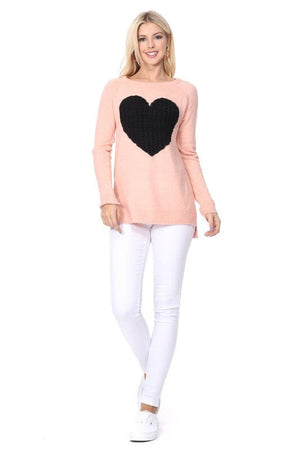 Cozy Heart Jacquard Round Neck Pullover Sweater Mak 