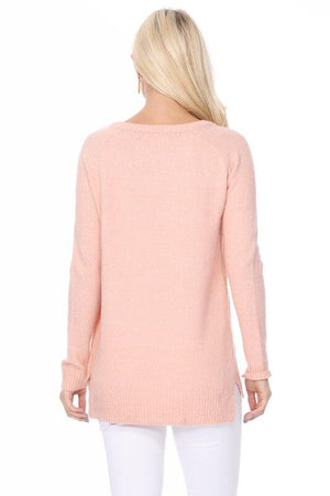 Cozy Heart Jacquard Round Neck Pullover Sweater Mak 