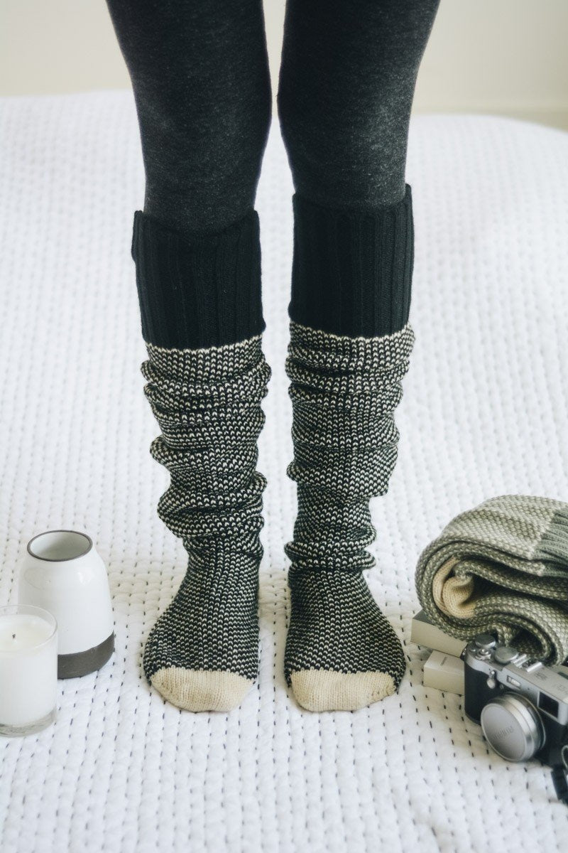 Cozy Ribbed Knit Lounge Socks Hats & Hair