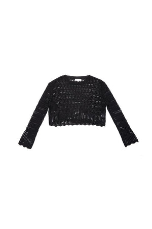 Mesh knit crop