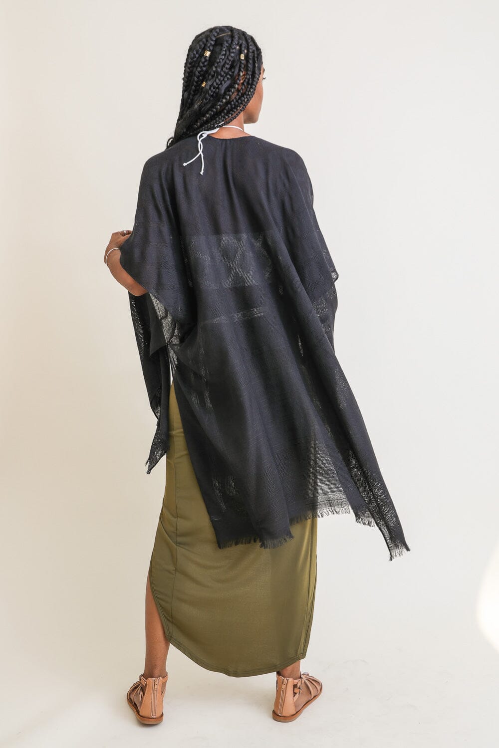 Diamond Embroidered Kimono Kimono Leto Collection Black 