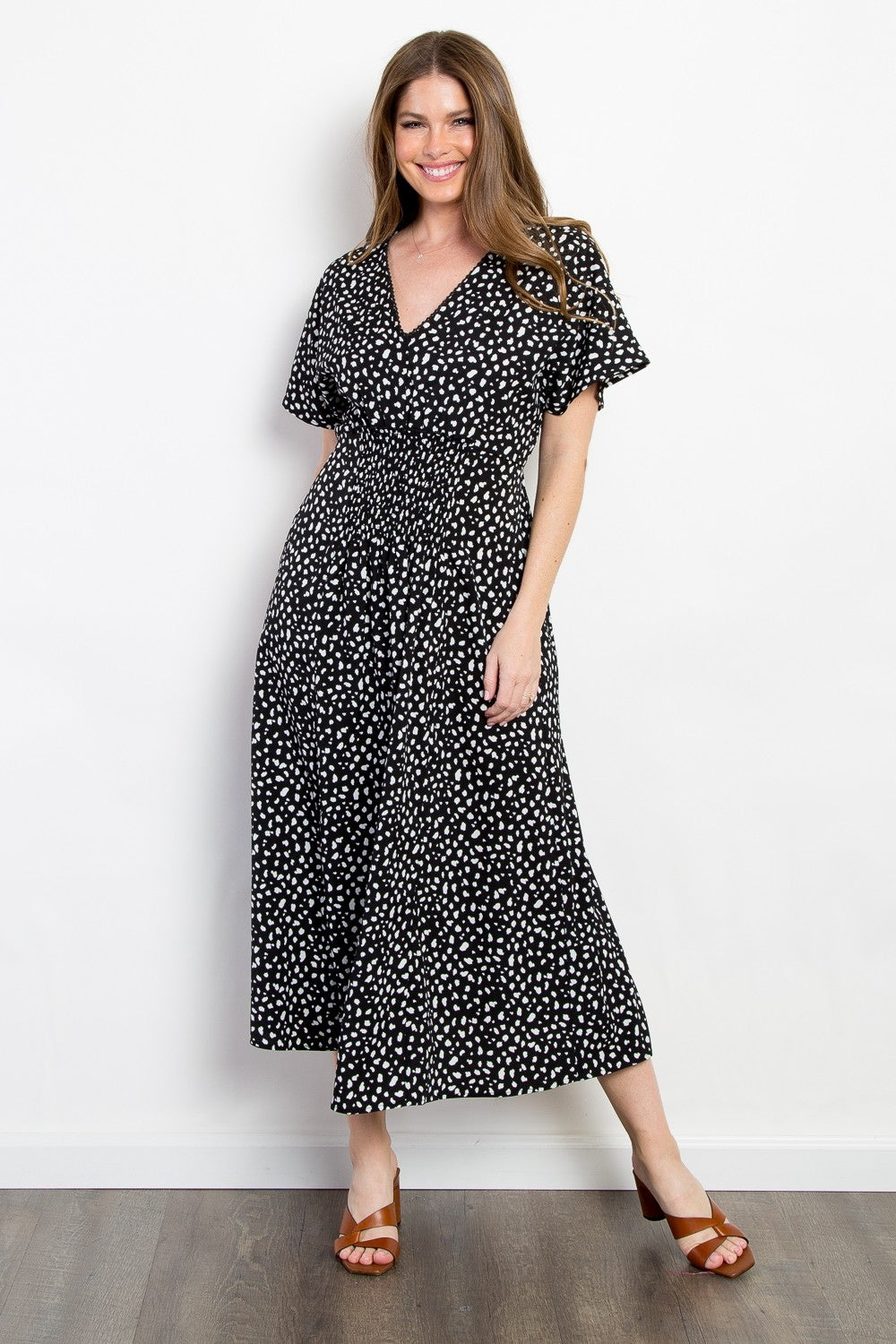 Printed Maxi Dress - Black