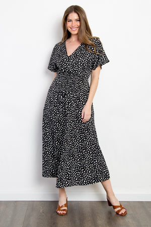 Printed Maxi Dress - Black