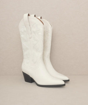 Elevated Western Boot - Silver, Off White